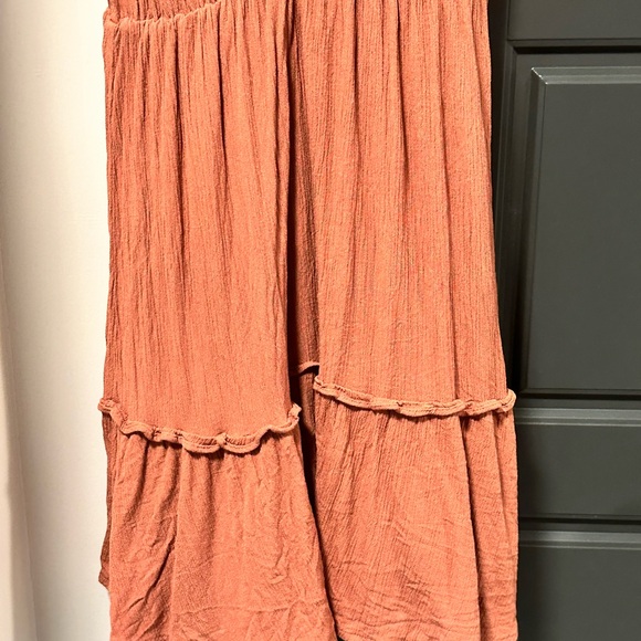 Abercrombie & Fitch Tiered Ruffle Mini Dress Terracotta Rust Orange Size Small - Picture 6 of 7